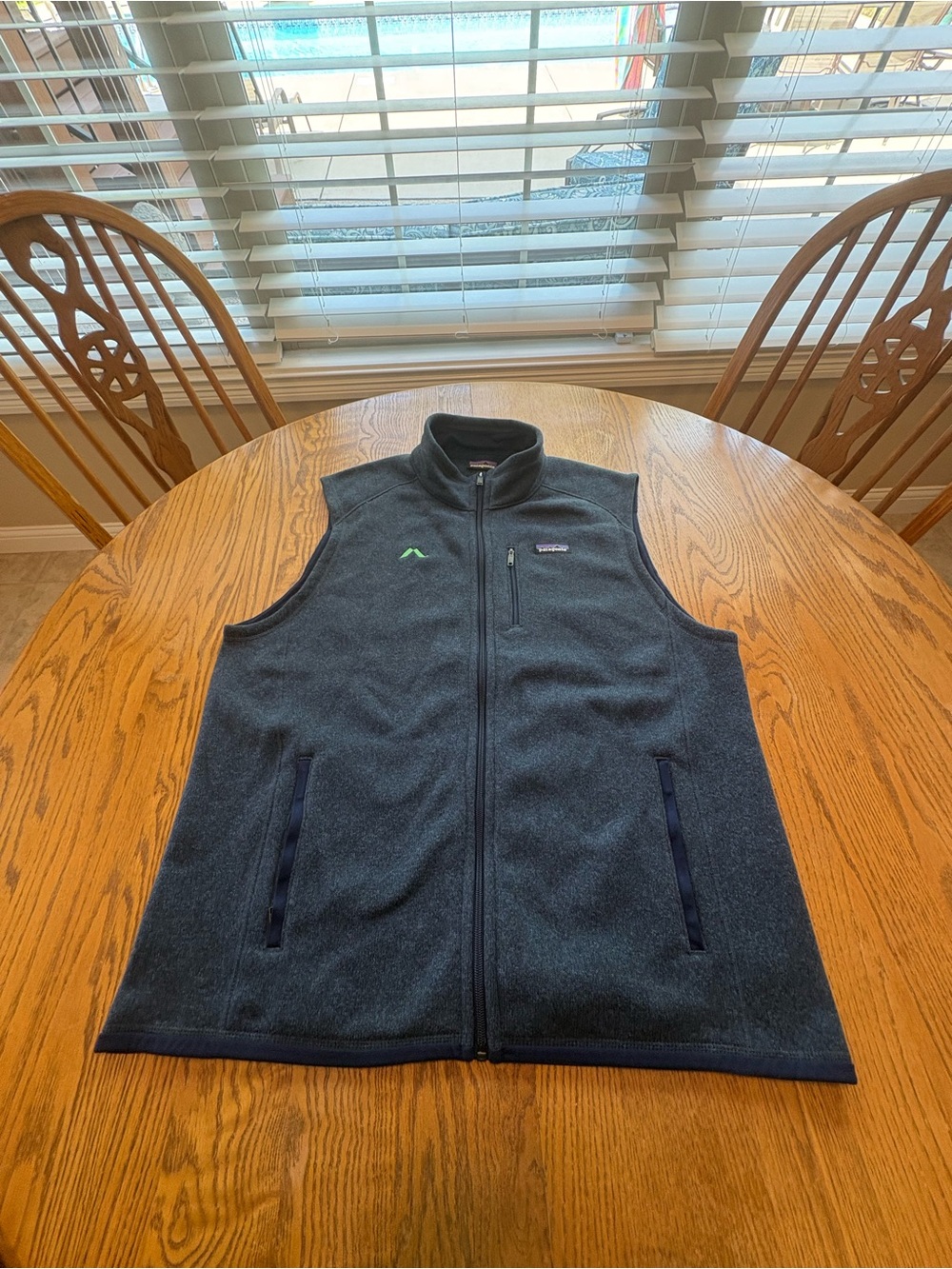 Patagonia Better Sweater Vest Mens XXL Full Zip Fleece Heathered Blue Embroidery